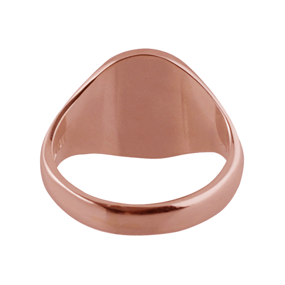 9ct Rose Gold 16 x 14mm Oval Shaped Signet Ring