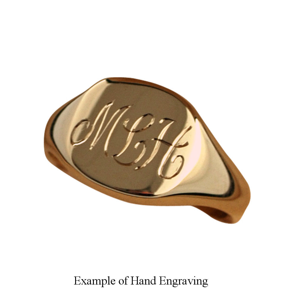 Silver 13 x 10mm Oval Shaped Signet Ring