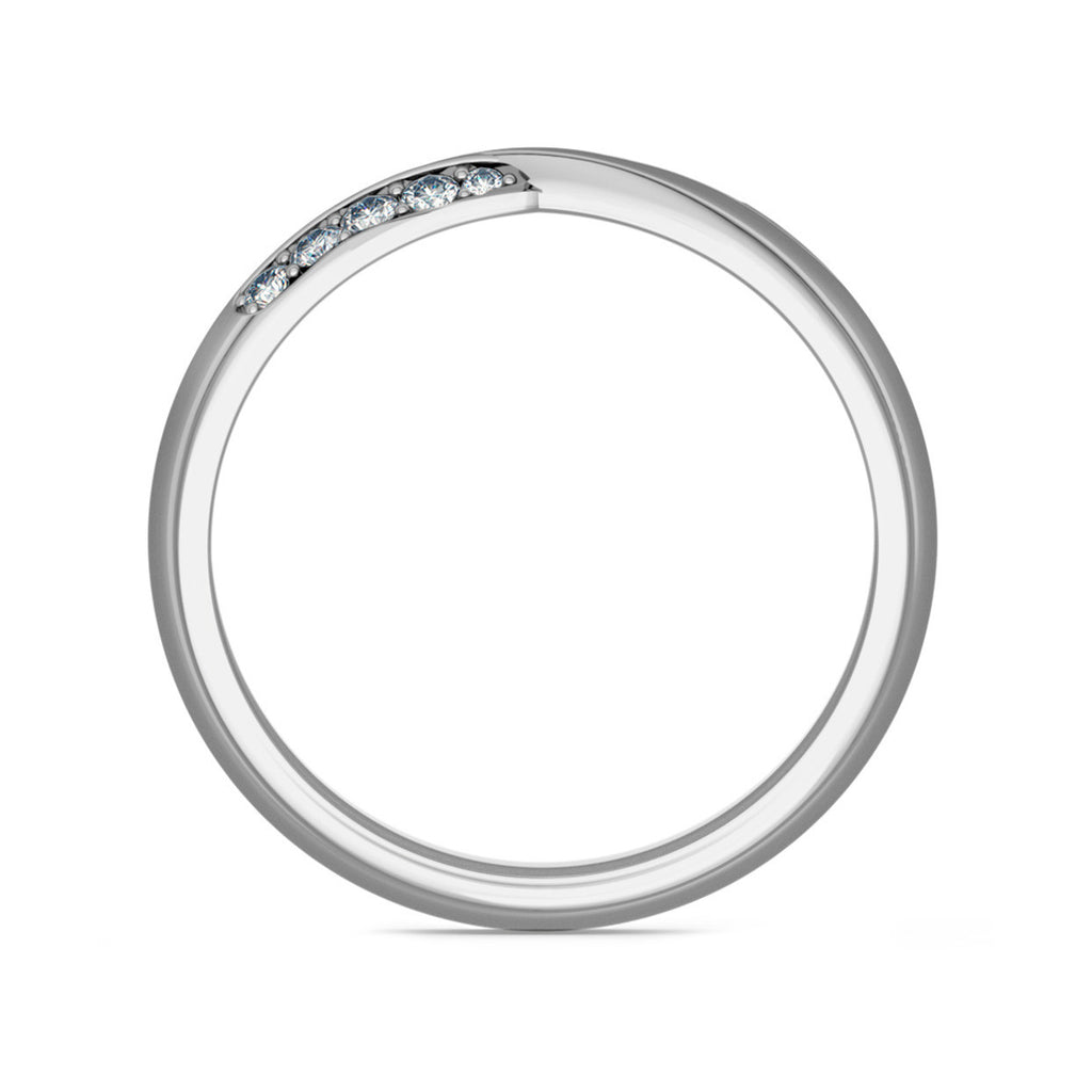 Twist Shaped Wedding Ring with Grain Set Diamonds
