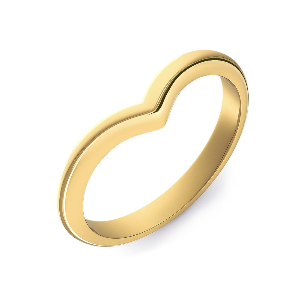 Wishbone Shaped Gold Wedding Ring
