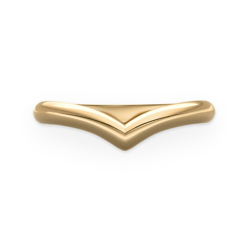 Wishbone Shaped Gold Wedding Ring
