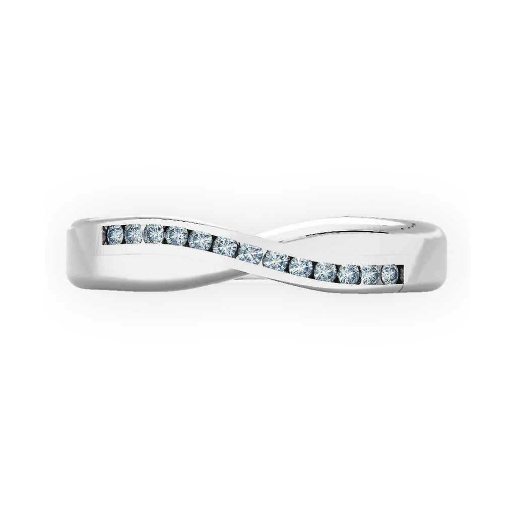 Diamond Set Crossover Wedding Ring