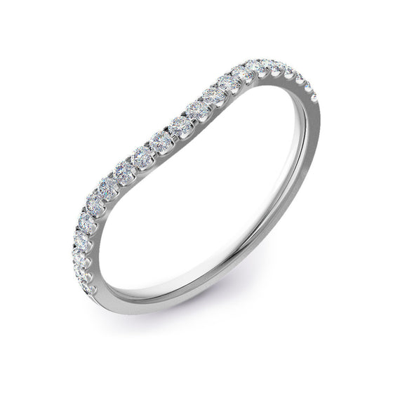 1.5mm Curve Shaped Ring with Micro Claw Set Diamonds