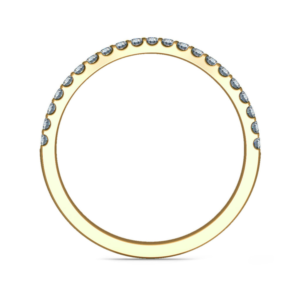 1.5mm Curve Shaped Gold Ring with Micro Claw Set Diamonds