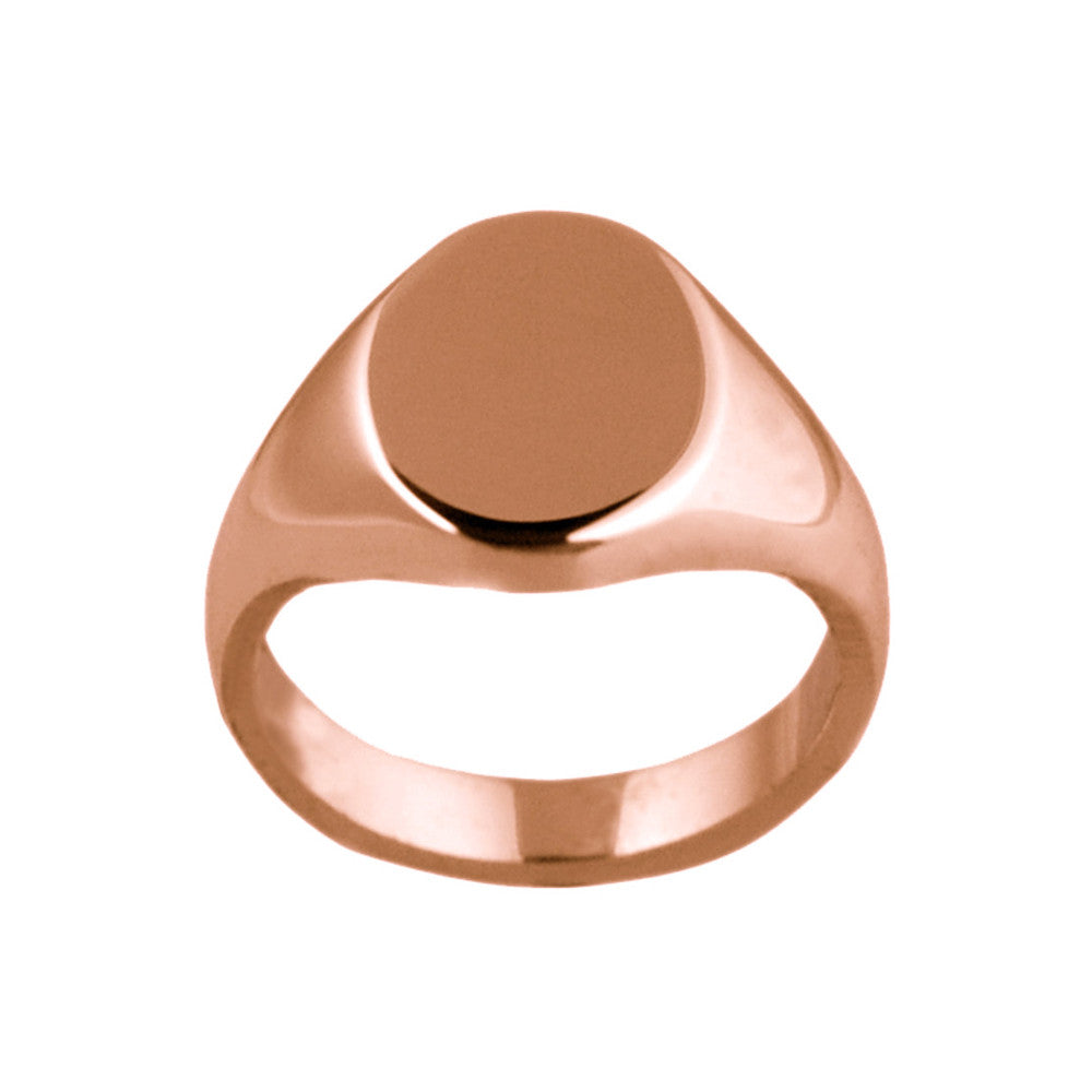 9ct Rose Gold 13 x 10mm Oval Shaped Signet Ring