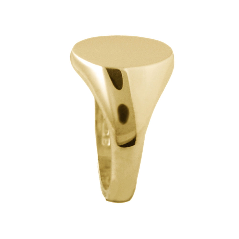 9ct Yellow Gold 13 x 10mm Oval Shaped Signet Ring