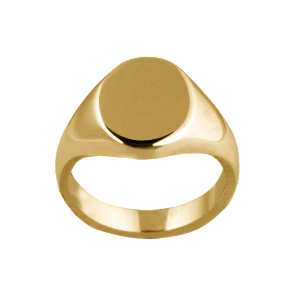 9ct Yellow Gold 13 x 10mm Oval Shaped Signet Ring