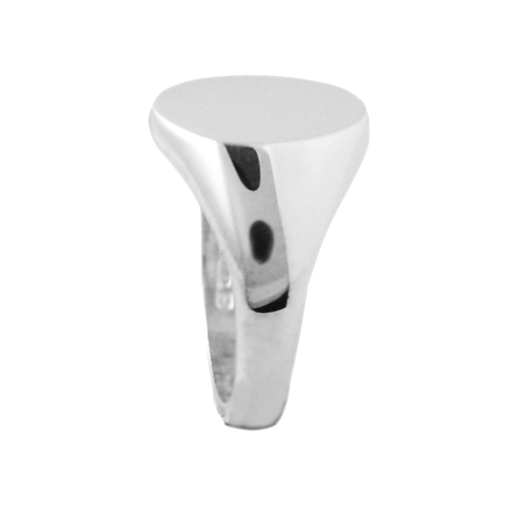 Silver 13 x 10mm Oval Shaped Signet Ring