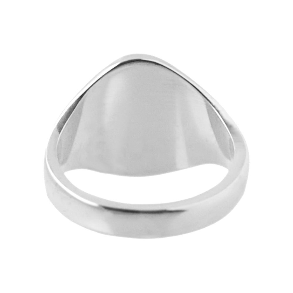 Silver 13 x 10mm Oval Shaped Signet Ring