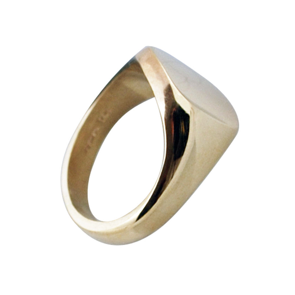 9ct Yellow Gold 13 x 13mm Cushion Signet Ring
