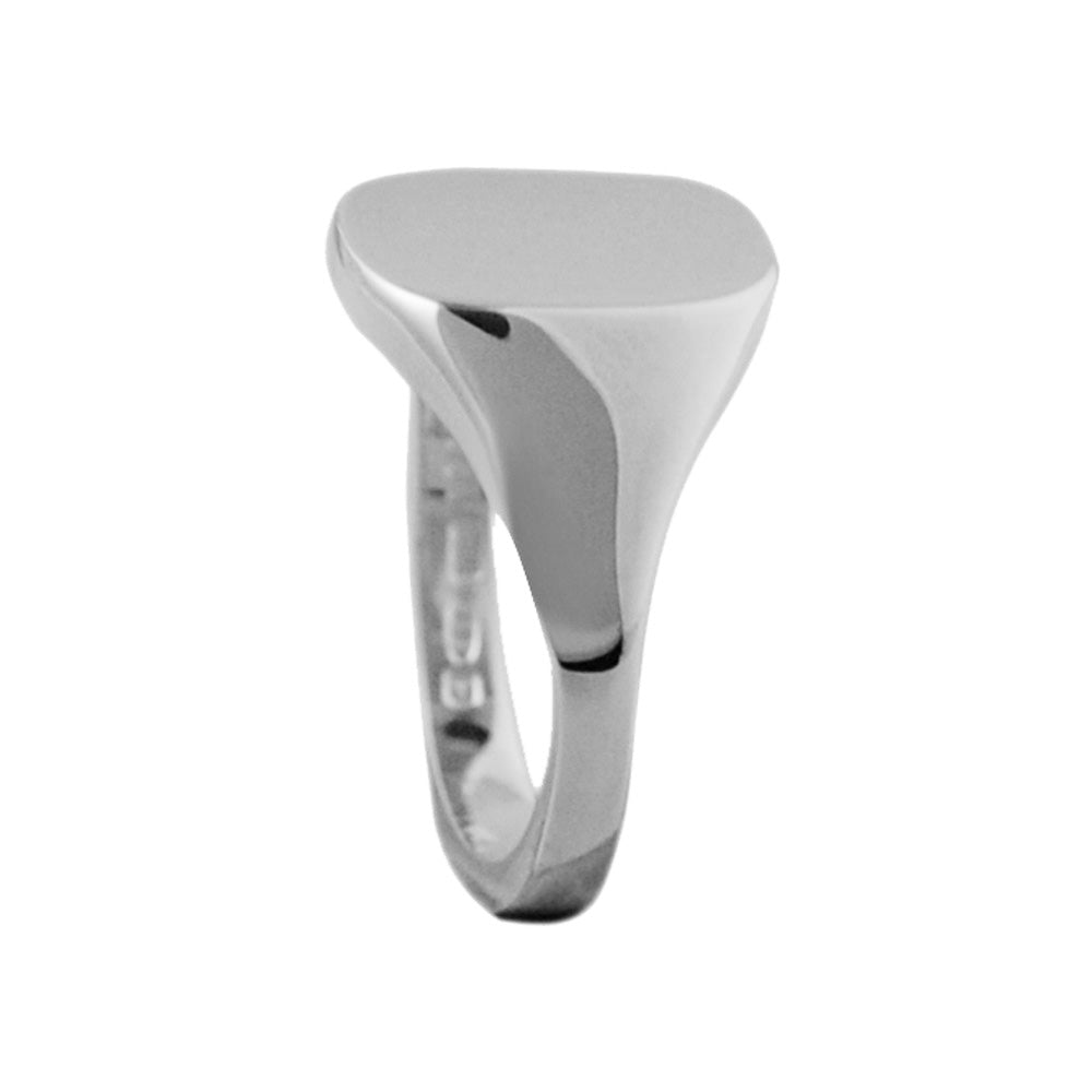 Silver 12 x 10mm Cushion Signet Ring