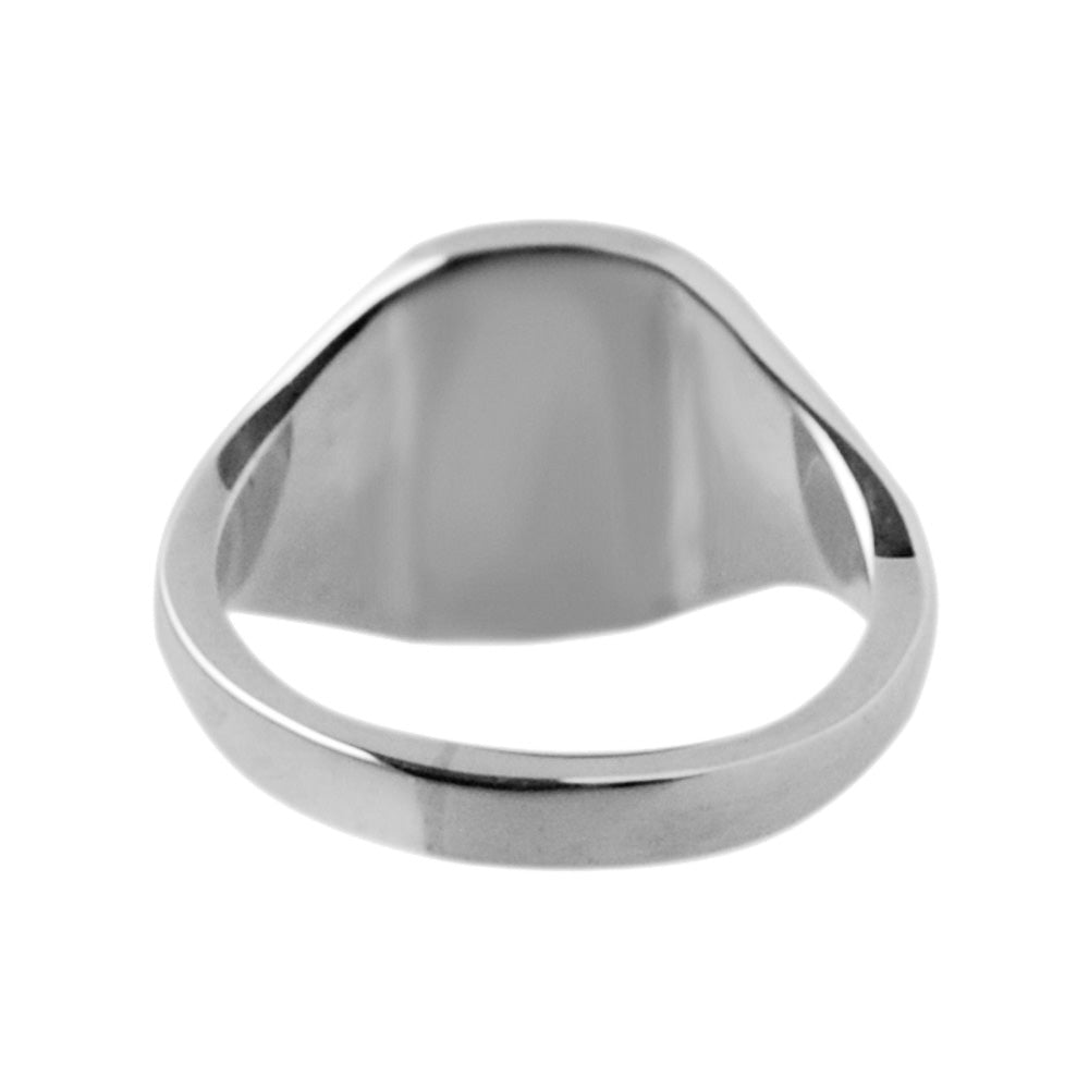 Silver 12 x 10mm Cushion Signet Ring
