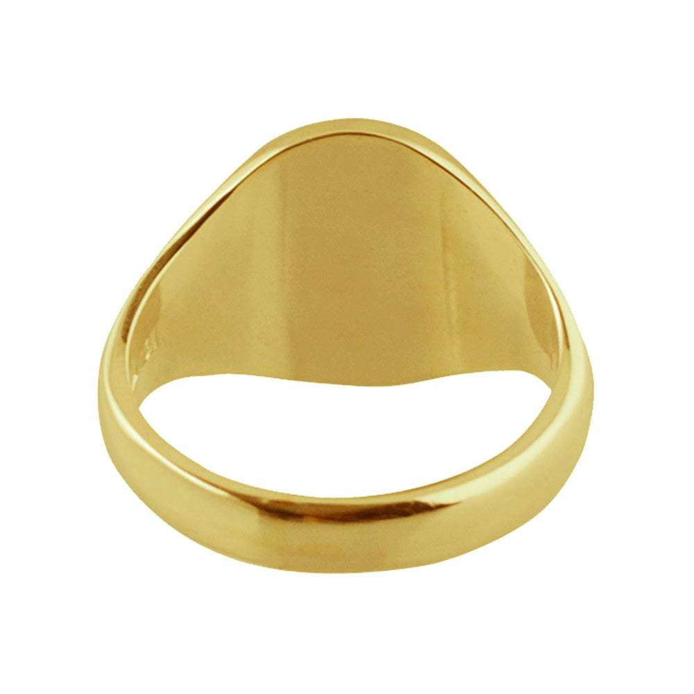 9ct Yellow Gold 16 x 14mm Oval Shaped Signet Ring