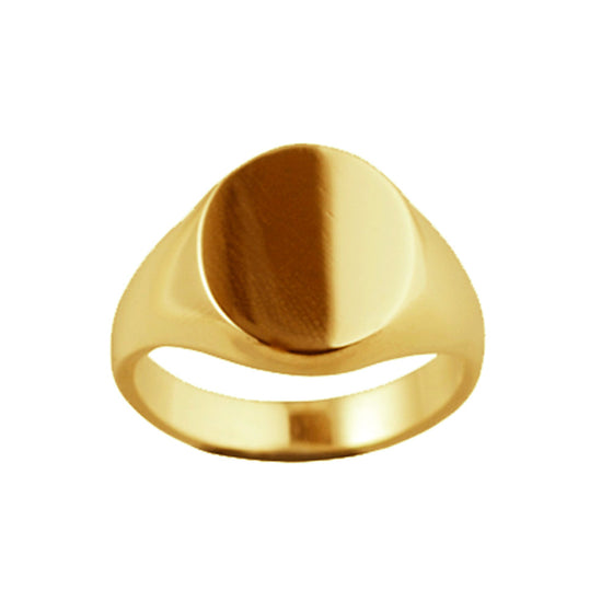 9ct Yellow Gold 16 x 14mm Oval Shaped Signet Ring