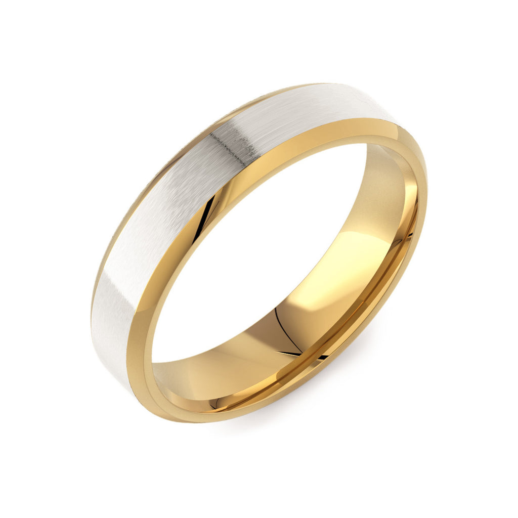 Two Tone Bevelled Edge & Brushed Gold Flat Court