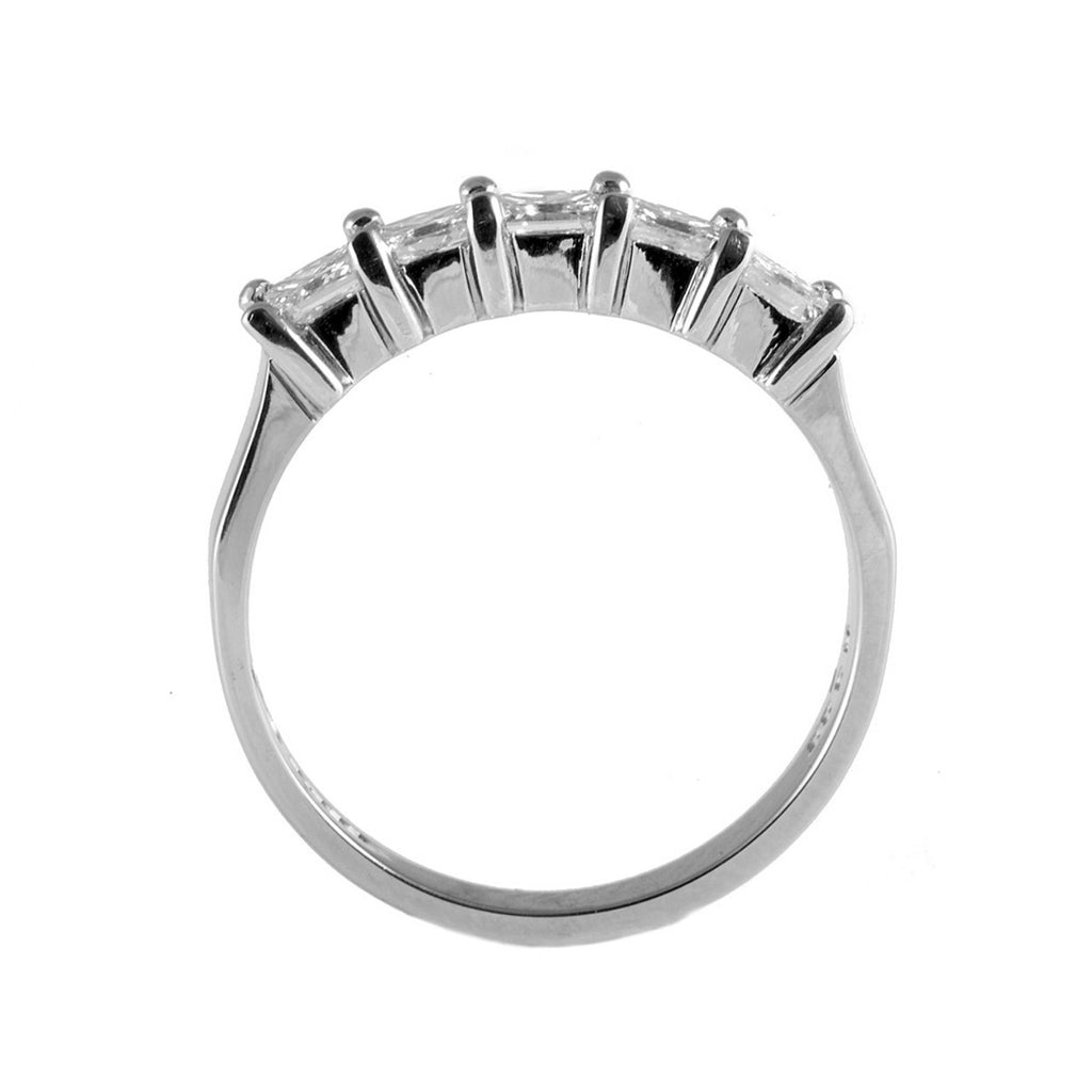 1.00 Ct Princess Diamond Half Eternity Ring