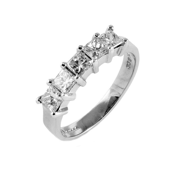 1.00 Ct Princess Diamond Half Eternity Ring