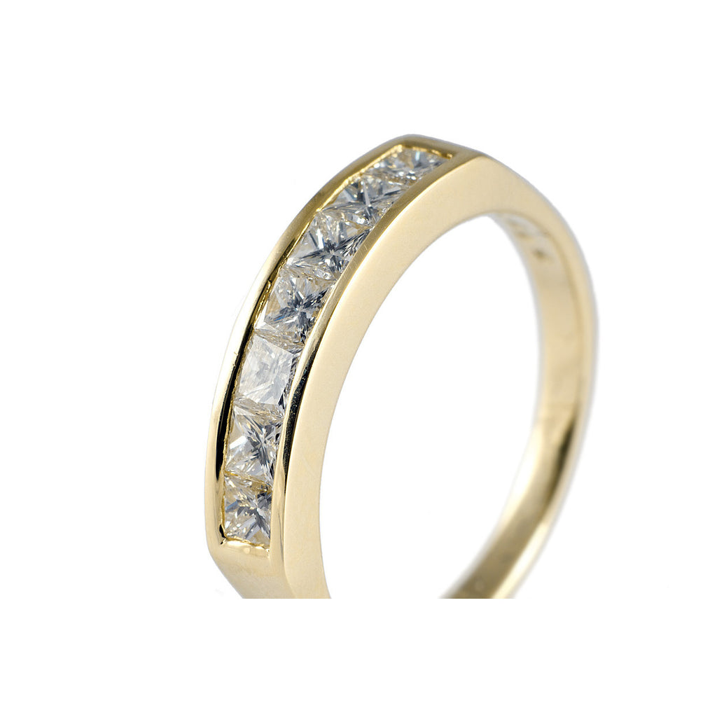 Channel Set 0.75ct Diamond Gold Half Eternity Ring