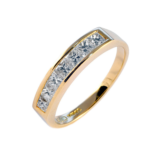 Channel Set 0.75ct Diamond Gold Half Eternity Ring