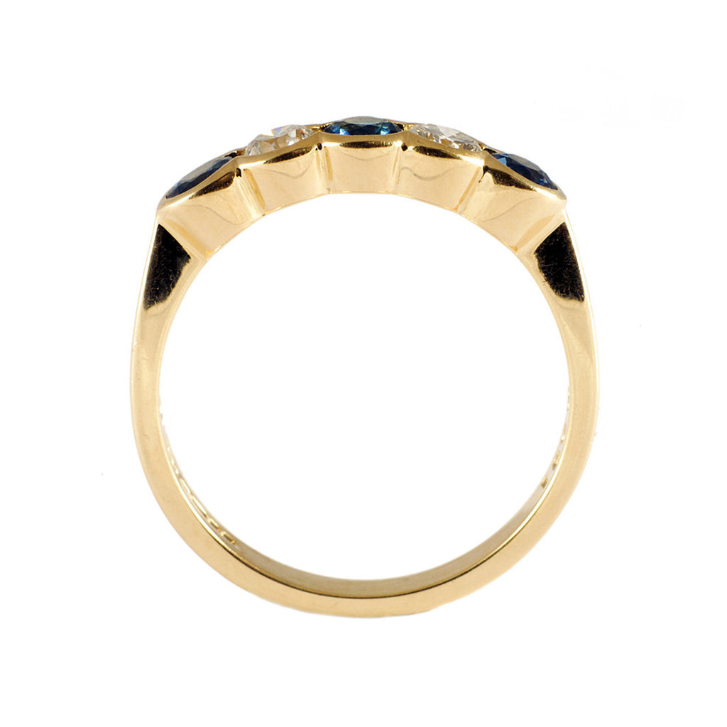 Rubover Sapphire & Diamond Half Eternity