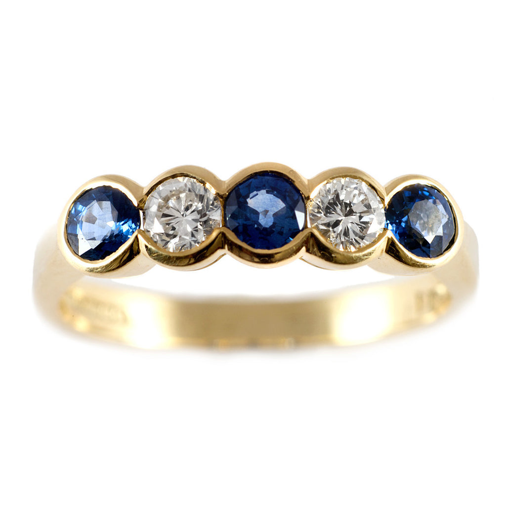 Rubover Sapphire & Diamond Half Eternity