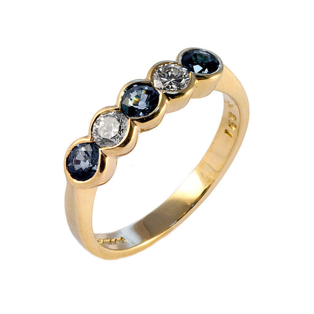 Rubover Sapphire & Diamond Half Eternity