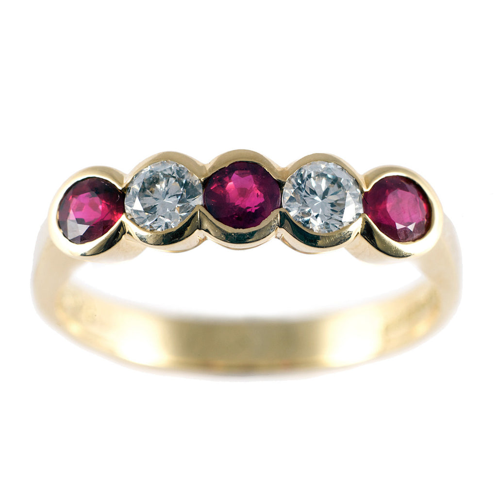 Rubover Ruby & Diamond Half Eternity