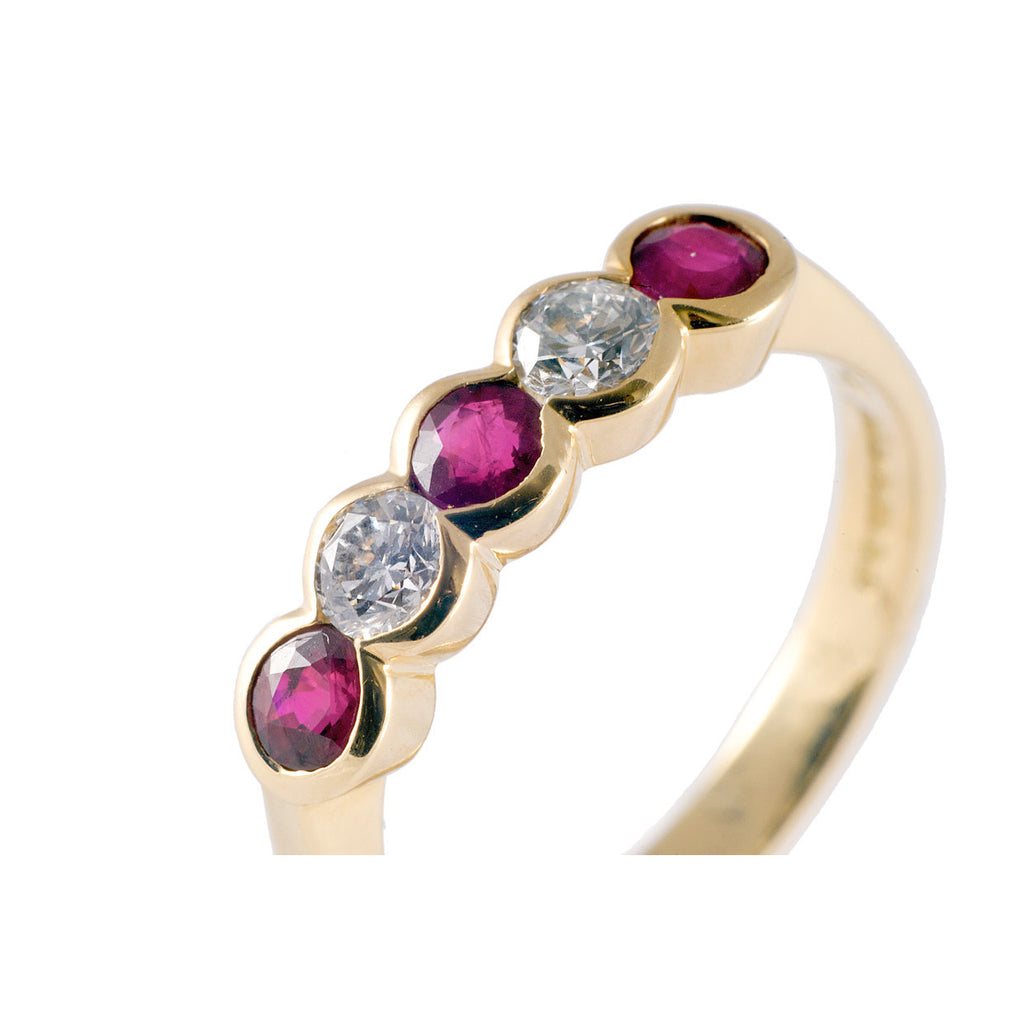 Rubover Ruby & Diamond Half Eternity