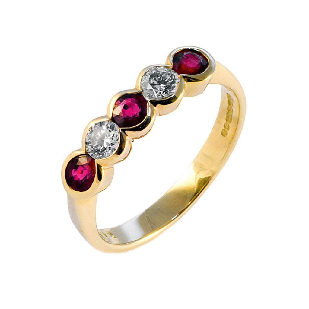 Rubover Ruby & Diamond Half Eternity