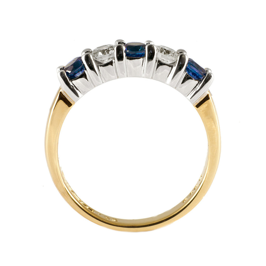 Claw Set Sapphire & Diamond Half Eternity