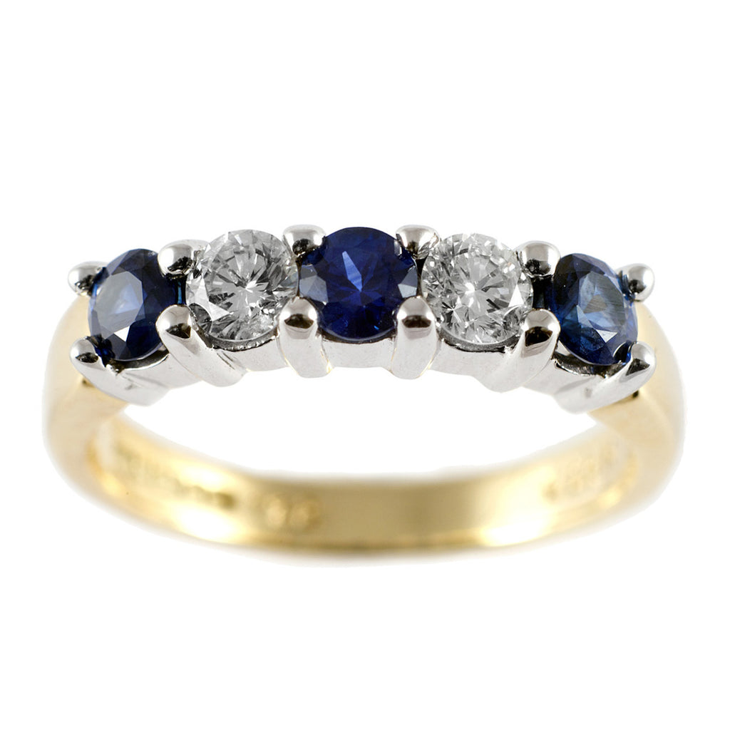 Claw Set Sapphire & Diamond Half Eternity