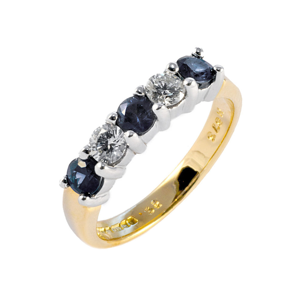 Claw Set Sapphire & Diamond Half Eternity