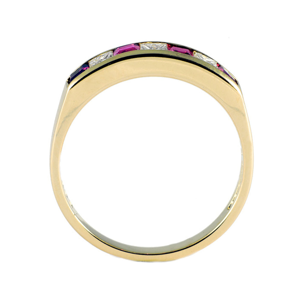 Channel Set Ruby & Diamond Half Eternity